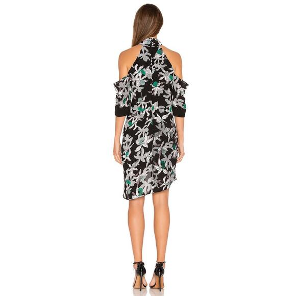 Elliatt Womens Awakening Dress Floral Print Off Shoulder Halter Cut Out Mini NWT - Picture 3 of 13